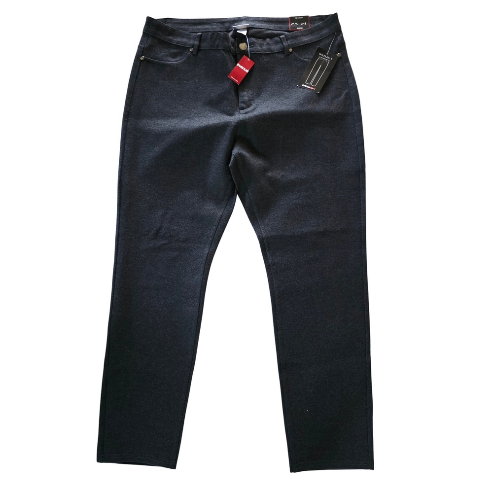 Avenue Women's Gray Ponte Knit Pants 22 Average Straight‎ Leg Stretch NWT $60
